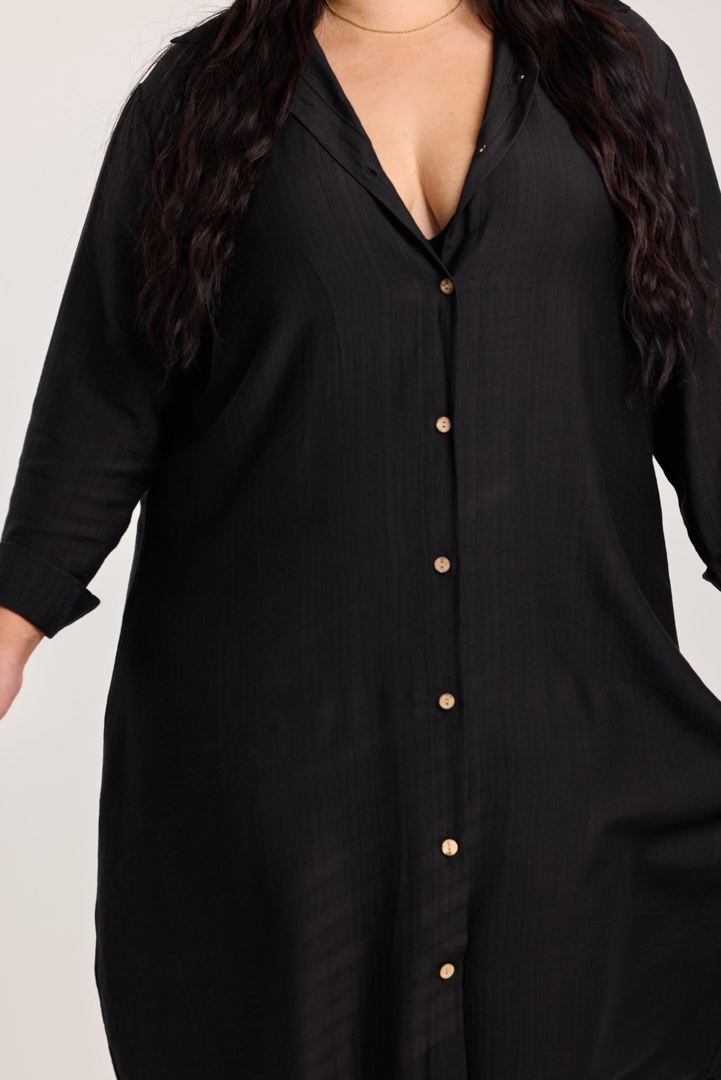Noir Relaxed Shirt Dress
