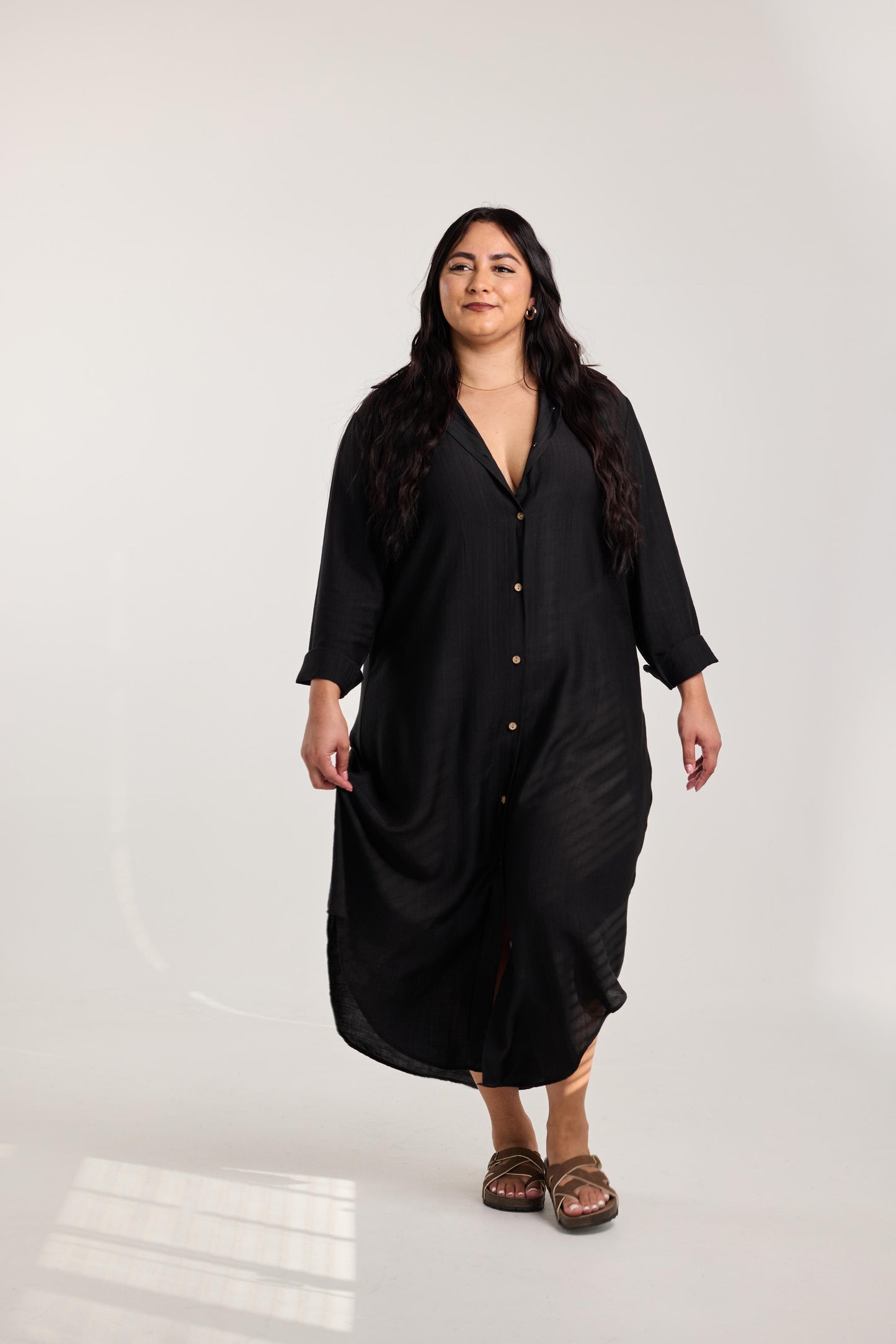 Noir Relaxed Shirt Dress