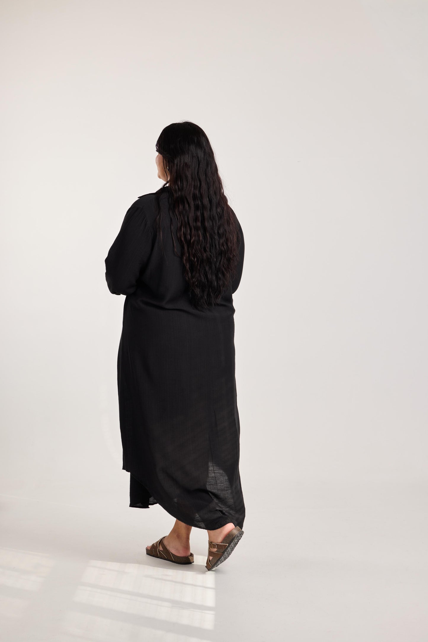Noir Relaxed Shirt Dress