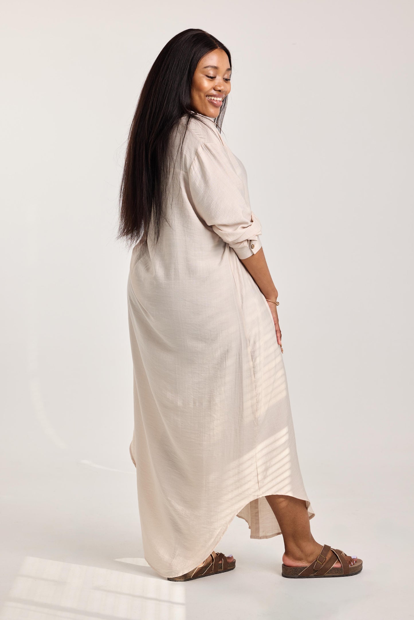 Oatmeal Relaxed Shirt Dress