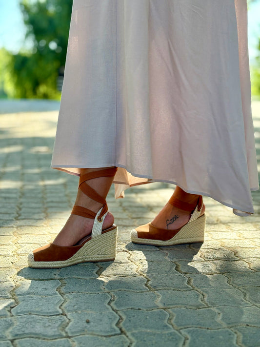 Espadrille Wedge Heel - Brown