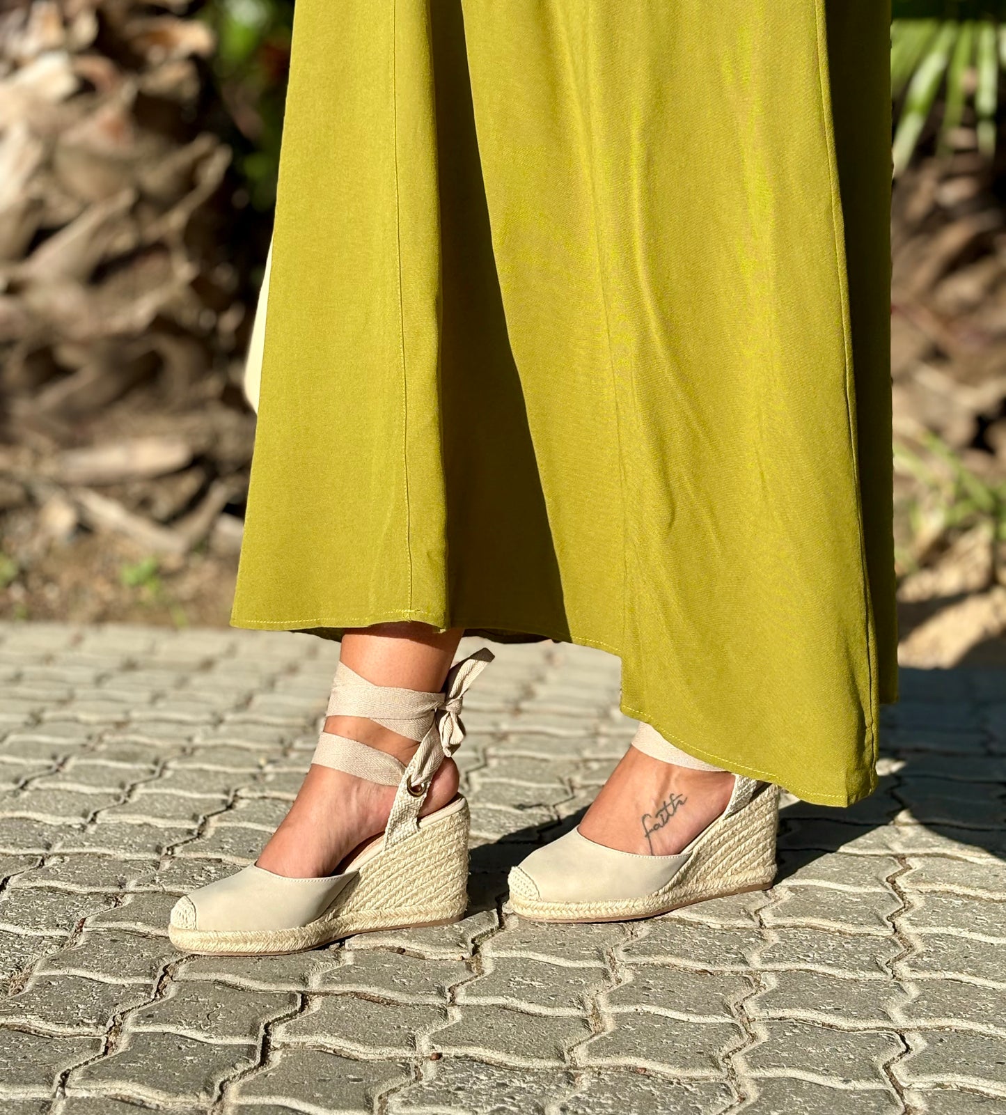 Espadrille Wedge Heel - Apricot