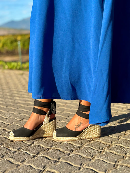 Espadrille Wedge Heel - Black