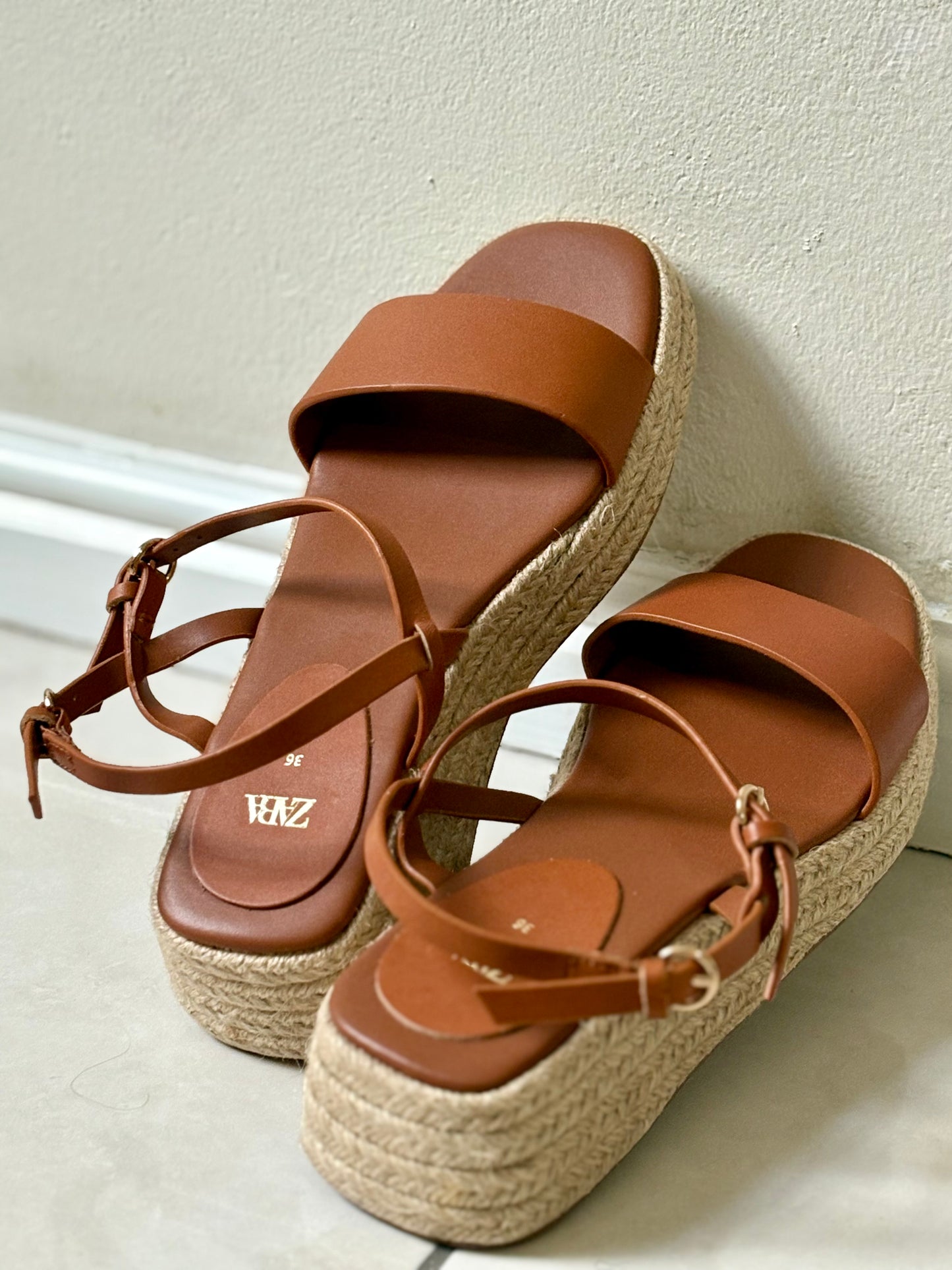 Zara Tan Espadrille Platform Sandal