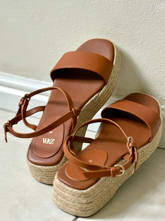 Zara Tan Espadrille Platform Sandal