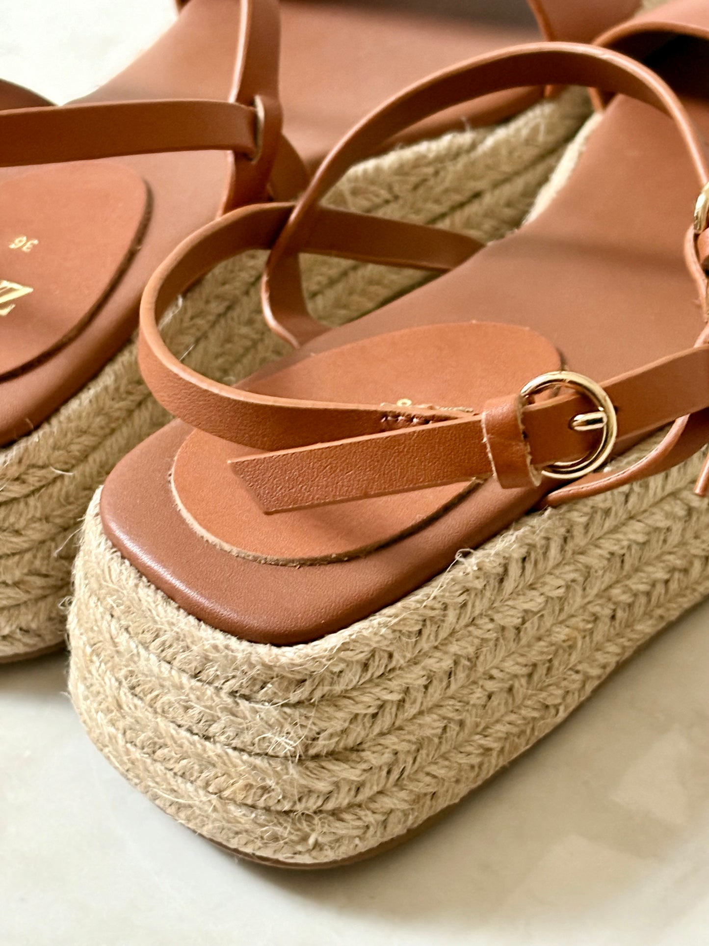 Zara Tan Espadrille Platform Sandal