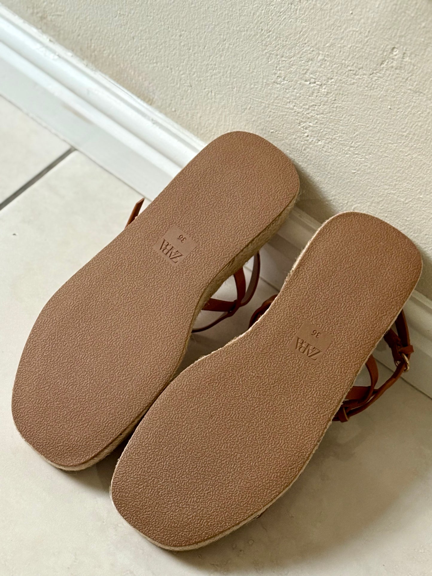 Zara Tan Espadrille Platform Sandal