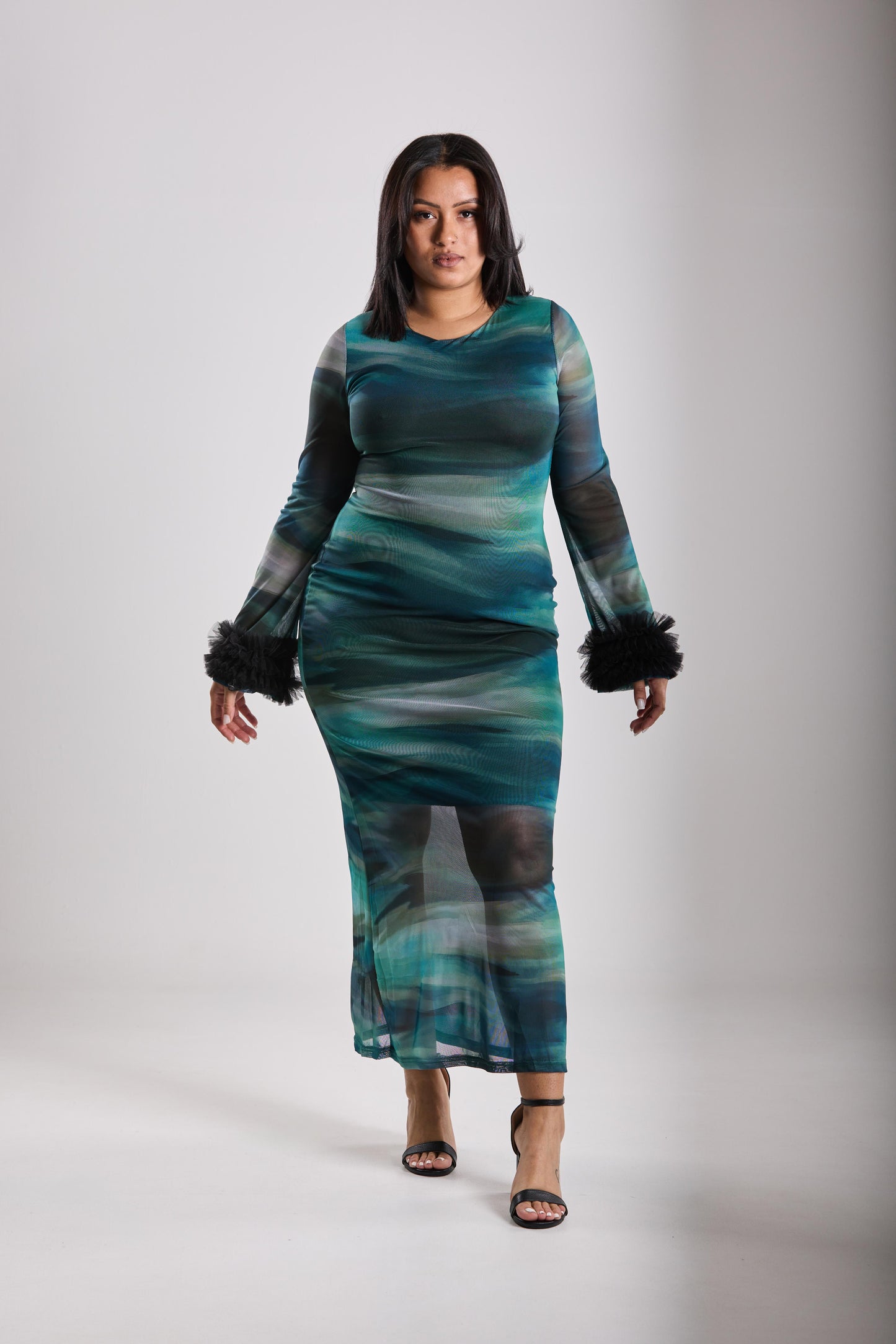 The Elara Printed Dress - Green